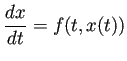 $\displaystyle \frac{\D x}{\D t}=f(t,x(t))$