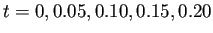 $ t=0,0.05,0.10,0.15,0.20$