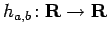 $ h_{a,b}\colon\R\to\R$