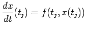 $\displaystyle \frac{\D x}{\D t}(t_j)=f(t_j, x(t_j))
$