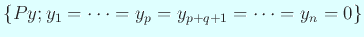 $ \{P y; y_1=\cdots=y_{p}=y_{p+q+1}=\cdots=
y_n=0\}$