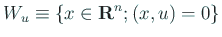 $\displaystyle W_u\equiv\left\{x\in\R^n; (x,u)=0\right\}
$