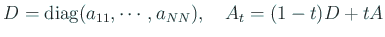 $\displaystyle D=\diag(a_{11},\cdots,a_{NN}),
\quad
A_t=(1-t)D+t A$