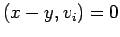 $\displaystyle (x-y,v_i)=0$