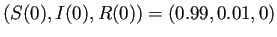 $ (S(0),I(0),R(0))=(0.99,0.01,0)$