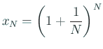 $ x_N = \dsp \left
( 1 + \frac 1 N \right)^N$