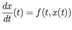 $ \dfrac{\D x}{\D t}(t)=f(t,x(t))$