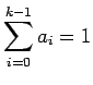 $ \dsp\sum_{i=0}^{k-1}a_i=1$