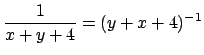 $ \dfrac{1}{x+y+4}=(y+x+4)^{-1}$