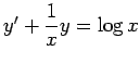 $ y'+\dfrac{1}{x}y=\log x$