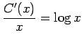 $ \dfrac{C'(x)}{x}=\log x$