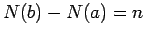 $ N(b)-N(a)=n$