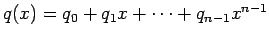 $ q(x)=q_0+q_1x+\cdots+q_{n-1}x^{n-1}$