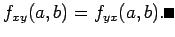 $\displaystyle f_{xy}(a,b)=f_{yx}(a,b). \qed
$