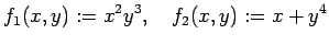 $\displaystyle f'(x,y)=\begin{pmatrix}
\dfrac{\rd f_1}{\rd x} & \dfrac{\rd f_1}{\rd y} \\
\dfrac{\rd f_2}{\rd x} & \dfrac{\rd f_2}{\rd y}
\end{pmatrix}.
$