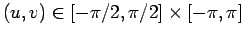 $ (u,v)\in[-\pi/2,\pi/2]\times[-\pi,\pi]$