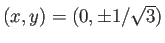 $ (x,y)=(0,\pm 1/\sqrt{3})$